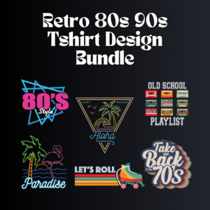 Retro 80s 90s T-shirt Design Bundle