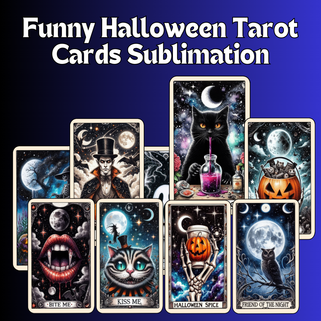 Funny halloween tarot Cards Sublimation